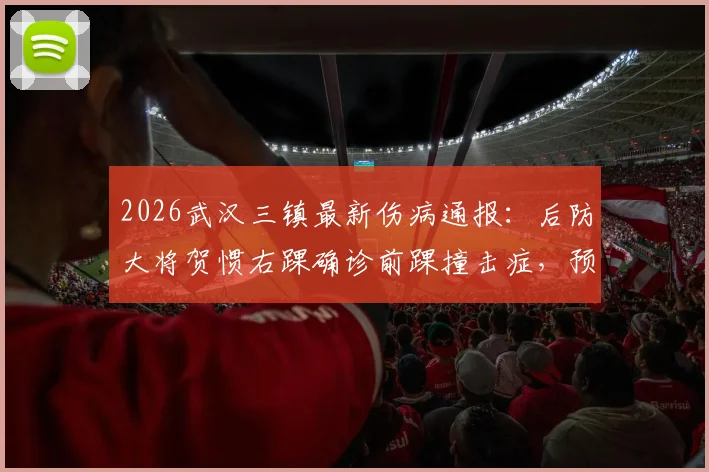 2026武汉三镇最新伤病通报:后防大将贺惯右踝确诊前踝撞击症,预估将缺席两周赛程